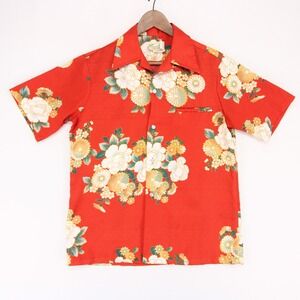 Vintage Diamond Head Sportswear Shirt Mens M Red Floral Hawaiian Aloha